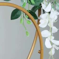 Gold Double Metal Hoop Centerpiece, Flower Stand 24" 16" -Home Decor Promotional Store WOD HOPMET3 1624 GOLD D05