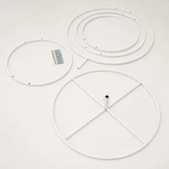 4-Tiered Hoop Pillar Flower Stand, Metal Arch Table Centerpiece - Hoop Wreath 5ft -Home Decor Promotional Store WOD HOPMET4 05 WHT