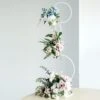 4-Tier Metal Hoop Pillar Flower Stand, Wreath Arch Table Centerpiece 3ft