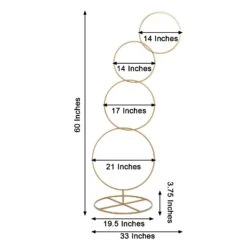 4-Tiered Hoop Pillar Flower Stand, Metal Arch Table Centerpiece - Hoop Wreath 5ft -Home Decor Promotional Store WOD HOPMET4 5 GOLD 98.progressive 9154b5b3 bdbe 4acb bf61 8c8ac20e5177