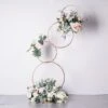 4-Tiered Hoop Pillar Flower Stand, Metal Arch Table Centerpiece - Hoop Wreath 5ft