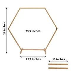 Gold Metal Hexagon Table Arch Centerpiece Stand, Geometric Self Standing Flower Balloon Frame -Home Decor Promotional Store WOD HOPMET5H 20 GOLD 98