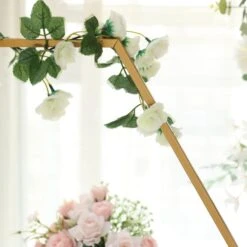 Gold Metal Hexagon Table Arch Centerpiece Stand, Geometric Self Standing Flower Balloon Frame -Home Decor Promotional Store WOD HOPMET5H 20 GOLD D04