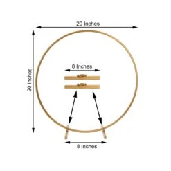Round Arch Centerpiece, Metal Hoop Wreath Tabletop Decor 20" 21 Round Arch Centerpiece, Metal Hoop Wreath Tabletop Decor 20" -Home Decor Promotional Store WOD HOPMET5 20 GOLD 98
