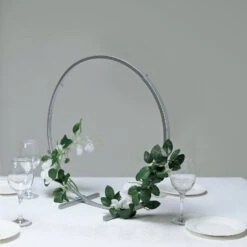 Round Arch Centerpiece, Metal Hoop Wreath Tabletop Decor 20" 29 Round Arch Centerpiece, Metal Hoop Wreath Tabletop Decor 20" -Home Decor Promotional Store WOD HOPMET5 20 SILV D09.progressive 6d9feffa 718c 49af b47c 15de6491b710
