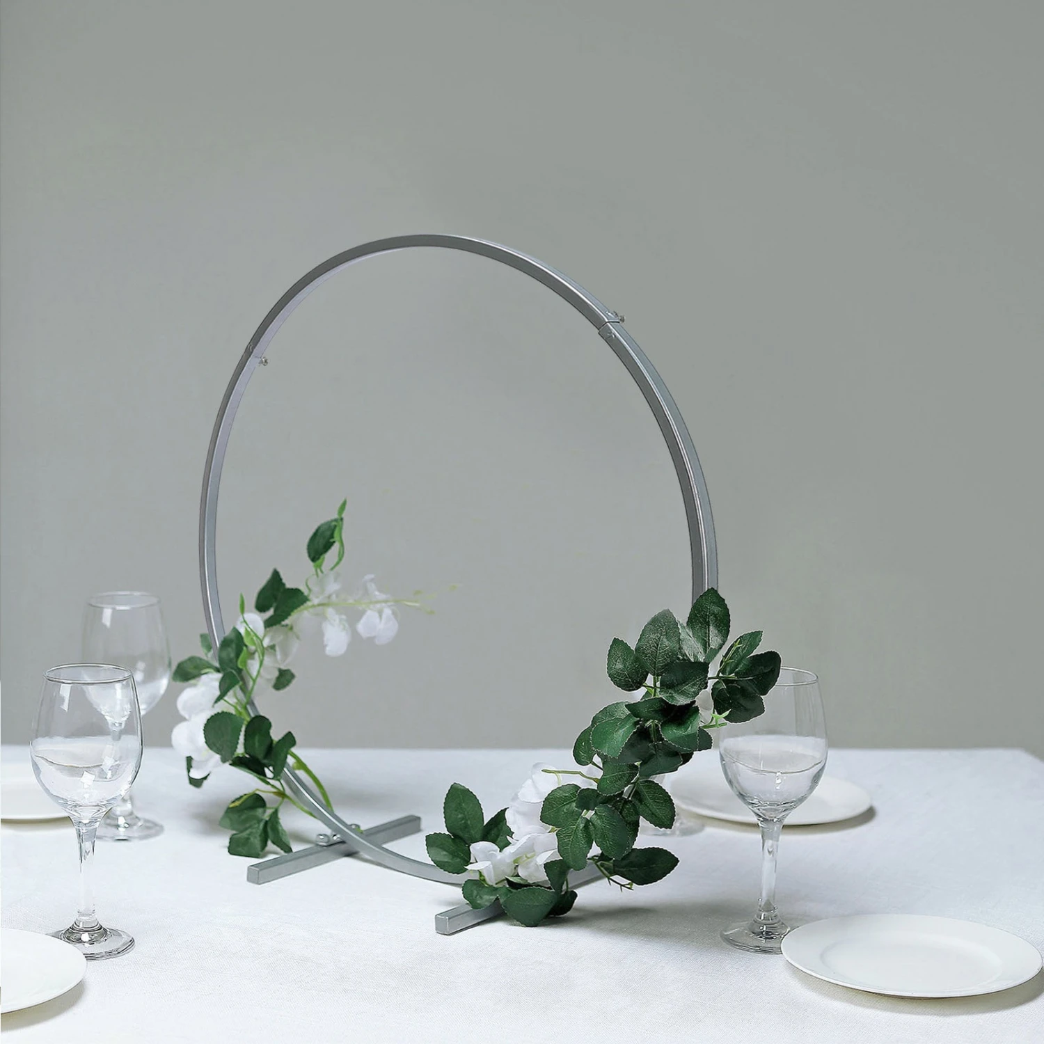 Round Arch Centerpiece, Metal Hoop Wreath Tabletop Decor 20" 13 Round Arch Centerpiece, Metal Hoop Wreath Tabletop Decor 20" - Image 13