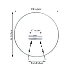 Round Arc Centerpiece, Metal Hoop Wreath Tabletop Decor 24" -Home Decor Promotional Store WOD HOPMET5 24 SILV 98 1