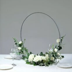Round Arc Centerpiece, Metal Hoop Wreath Tabletop Decor 24" -Home Decor Promotional Store WOD HOPMET5 24 SILV D09.progressive 33a0c494 1fc1 4296 96f2 066206fb390d