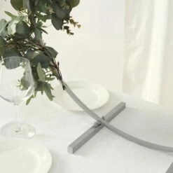 Metal Round Hoop Centerpiece, Self Standing Table Floral Wreath Frame 28" -Home Decor Promotional Store WOD HOPMET5 28 SILV D01