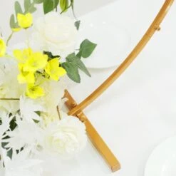 Metal Round Hoop Centerpiece, Self Standing Table Floral Wreath Frame 32" -Home Decor Promotional Store WOD HOPMET5 32 GOLD D01