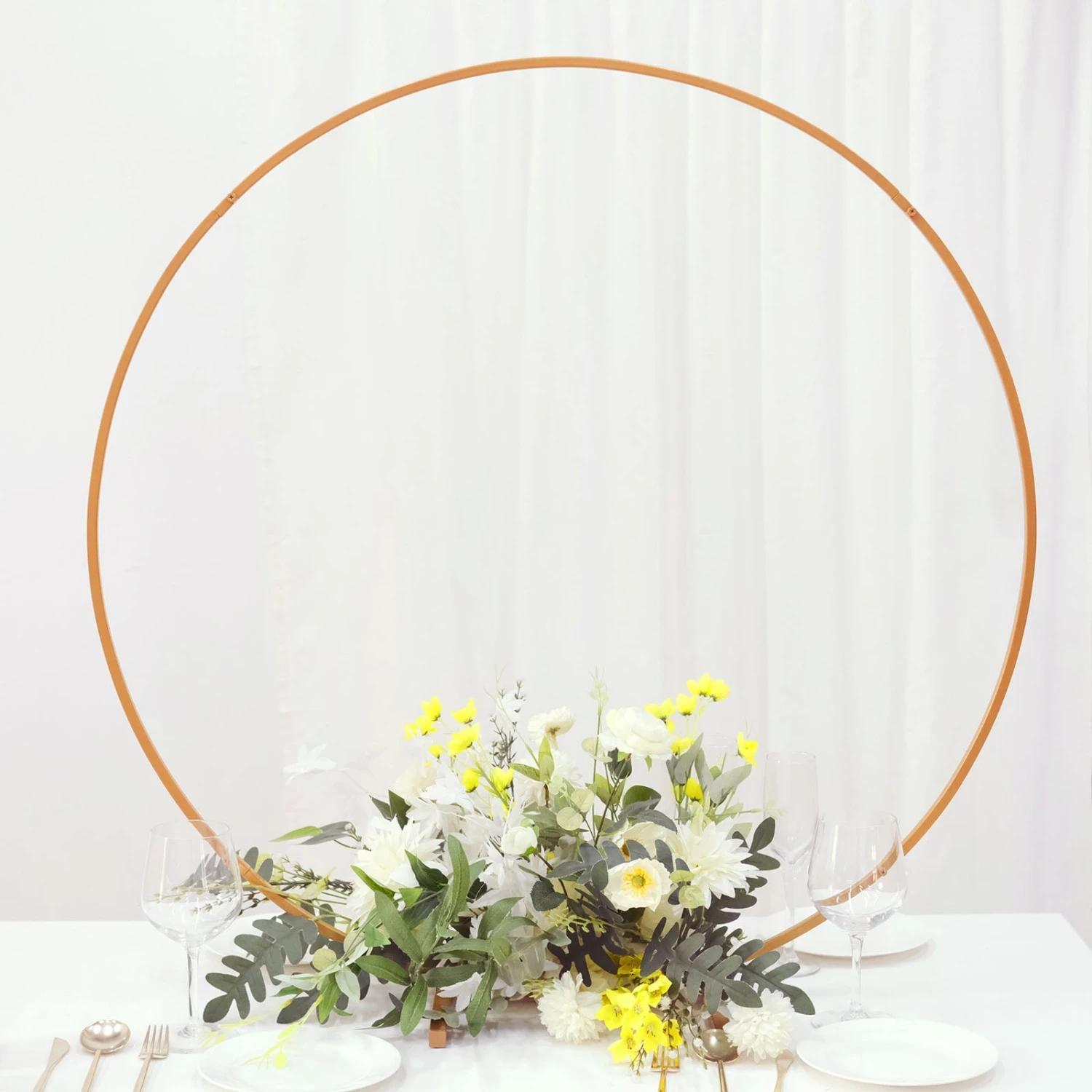 Metal Round Hoop Centerpiece, Self Standing Table Floral Wreath Frame 36" 7 Metal Round Hoop Centerpiece, Self Standing Table Floral Wreath Frame 36" - Image 7