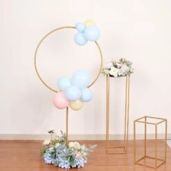 Gold Column With Hoop Flower Pillar Stand, Metal Arch Table Centerpiece – Height Adjustable -Home Decor Promotional Store WOD HOPMET7 4 GOLD D02.progressive cb63d773 425e 4aab a87f 60d7f9bad355