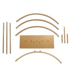 Gold Metal Round Floral Hoop Table Centerpiece With Pillars, Self Standing Balloon Arch Frame 24" -Home Decor Promotional Store WOD HOPMET9 24 GOLD D06