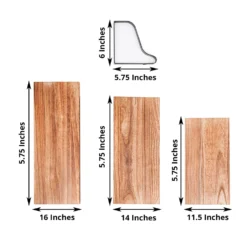 3 Pack | Wood/Metal Floating Wall Shelves Wall Mounted Shelf Set Decor -Home Decor Promotional Store WOD HOPSHLF FLO01 DKBN 98.progressive 122ba6d8 d0b2 49bb ae10 02cf95722b9c