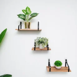 3 Pack | Wood/Metal Floating Wall Shelves Wall Mounted Shelf Set Decor -Home Decor Promotional Store WOD HOPSHLF FLO01 DKBN D16.progressive be9e41fb c926 44e5 87ed 2b5f98a8610d
