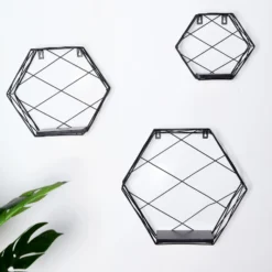 3 Pack Hexagonal Floating Wall Shelves, Decorative Geometric Wall Mounted Shelves - 9"|12"|14" -Home Decor Promotional Store WOD HOPSHLF HEX2 BLK D02.progressive 7a77ec97 4acf 42a9 b3ac 07c60baa0b17