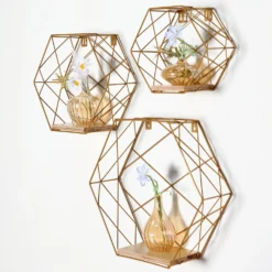3 Pack Hexagonal Floating Wall Shelves, Decorative Geometric Wall Mounted Shelves - 9"|12"|14" -Home Decor Promotional Store WOD HOPSHLF HEX2 GOLD D06.progressive ad87dd33 aac8 46b6 968b 12682868afe0