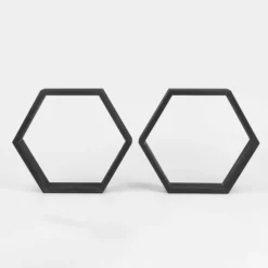 2 Pack Hexagon Wood Centerpiece, Geometric Terrarium, Honeycomb Storage Shelf 9" Tall -Home Decor Promotional Store WOD HOPSHLF HEX3 BLK 99.progressive 2798384a 7fb5 4a47 be19 0ff11981cecc