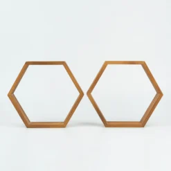 2 Pack Hexagon Wood Centerpiece, Geometric Terrarium, Honeycomb Storage Shelf 9" Tall -Home Decor Promotional Store WOD HOPSHLF HEX3 NAT 99.progressive 4a2a9592 6a1d 40dc 96be 3622ac04bbc3