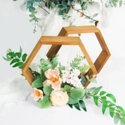 2 Pack Hexagon Wood Centerpiece, Geometric Terrarium, Honeycomb Storage Shelf 9" Tall -Home Decor Promotional Store WOD HOPSHLF HEX3 NAT D01.progressive 76c87d55 a2dc 4555 8468 9549e0c8f602
