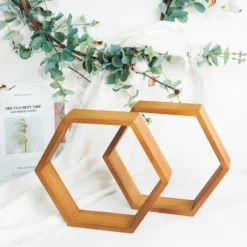 2 Pack Hexagon Wood Centerpiece, Geometric Terrarium, Honeycomb Storage Shelf 9" Tall -Home Decor Promotional Store WOD HOPSHLF HEX3 NAT 01.progressive 109bc937 d7e3 46ac afb6 361b9757d814