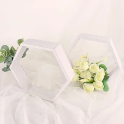 2 Pack Hexagon Wood Centerpiece, Geometric Terrarium, Honeycomb Storage Shelf 9" Tall -Home Decor Promotional Store WOD HOPSHLF HEX3 WHT D05.progressive 0b1d842c 0d17 4b07 95a3 cbc7dd60b722