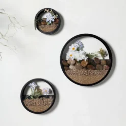 Set Of 3 | Half Moon Wall Planters, Round Metal Wall Hanging Planter, Modern Indoor/Outdoor Terrarium - 6"|8"|12" -Home Decor Promotional Store WOD HOPSHLF RND2 BLK D02 760x760 868c5bf1 9f0c 4ab1 b27d 54b1c6ed5886