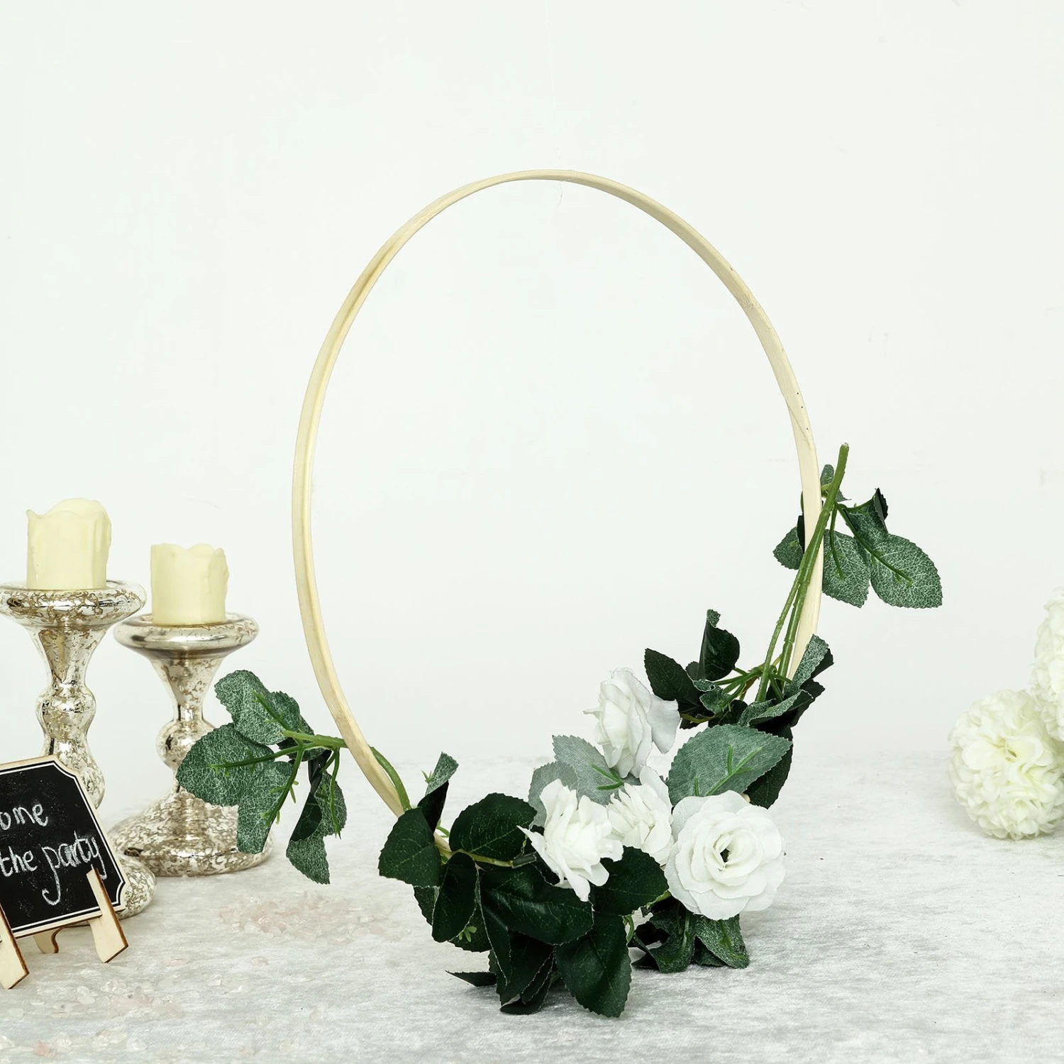 Set Of 5 - Natural Wooden Rings For Crafts, Floral Hoop Wreath Wall Hanging Decor 11 Set Of 5 - Natural Wooden Rings For Crafts, Floral Hoop Wreath Wall Hanging Decor - Image 11