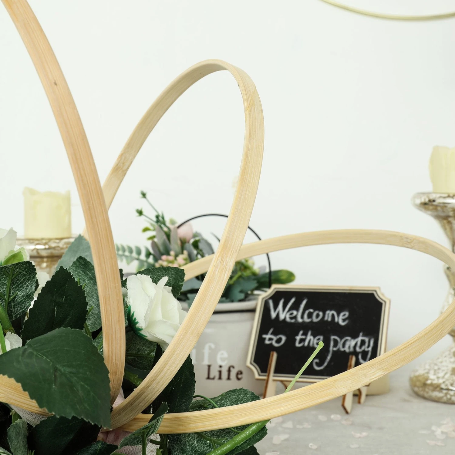 Set Of 5 - Natural Wooden Rings For Crafts, Floral Hoop Wreath Wall Hanging Decor 10 Set Of 5 - Natural Wooden Rings For Crafts, Floral Hoop Wreath Wall Hanging Decor - Image 10