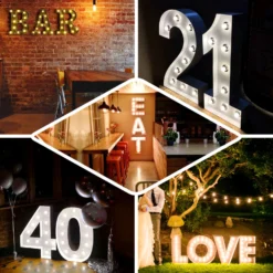 Vintage Metal Marquee Letters, Numbers, & Symbol Lights Cordless With 16 Warm White LED 20" -Home Decor Promotional Store WOD METLTR01 20 EBC2.progressive 7cdc2a3d 3def 4744 bd4a 838527504cc7