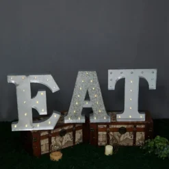 Vintage Metal Marquee Letters, Numbers, & Symbol Lights Cordless With 16 Warm White LED 20"