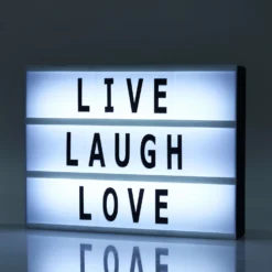 192 Letters | LED Light Box, A4 Cinema Marquee Sign Personalized - Cool White -Home Decor Promotional Store WOD METLTR04 WHT D01