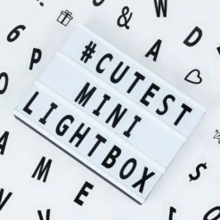 192 Letters | LED Light Box, A4 Cinema Marquee Sign Personalized - Cool White -Home Decor Promotional Store WOD METLTR04 WHT D03