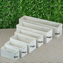 Whitewash Wood Planter Box Set With Plastic Liners -Home Decor Promotional Store WOD PLNT01 24x6 WHT D13 1.progressive cd3b0385 9205 4210 aa3b 5742161138a0
