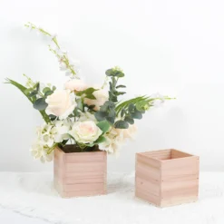 Tan Wood Planter Box, Plant Holder With Removable Plastic Liners -Home Decor Promotional Store WOD PLNT01 5X5 TAN 01.progressive af76e1b5 9866 4720 a615 6e0332c95001