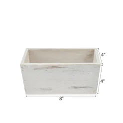 Whitewash Wood Planter Box Set With Plastic Liners -Home Decor Promotional Store WOD PLNT01 8x4 WHT.progressive e4b56af7 aba3 4ddb 950e f7005018be22
