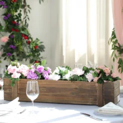 Smoked Brown Rustic Wood Planter Box Set With Removable Plastic Liners -Home Decor Promotional Store WOD PLNT02 30X6 DKBN D04.progressive 5f44ba6d 7021 4311 ba70 5851985c335f