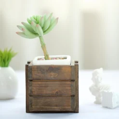 Smoked Brown Rustic Wood Planter Box Set With Removable Plastic Liners -Home Decor Promotional Store WOD PLNT02 4X4 DKBN D04.progressive 1c92ff1d 167f 47ac 9dfb 34cb26d6f704