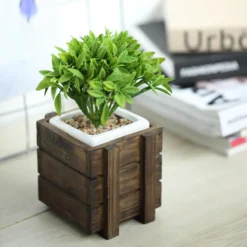 Smoked Brown Rustic Wood Planter Box Set With Removable Plastic Liners -Home Decor Promotional Store WOD PLNT02 4X4 DKBN 01.progressive bad0636b 6c2c 4069 875d 745a5adaa676