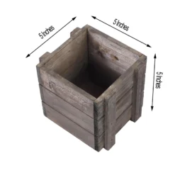 Smoked Brown Rustic Wood Planter Box Set With Removable Plastic Liners -Home Decor Promotional Store WOD PLNT02 5X5 DKBN 98.progressive eb986c8d 5c4f 448d a651 9f2bfce8584b