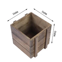 Smoked Brown Rustic Wood Planter Box Set With Removable Plastic Liners -Home Decor Promotional Store WOD PLNT02 6X6 DKBN 98.progressive 90c9fee6 b8f3 469f a94e 053cc807daad