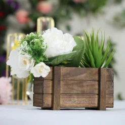 Smoked Brown Rustic Wood Planter Box Set With Removable Plastic Liners -Home Decor Promotional Store WOD PLNT02 8X4 DKBN D06.progressive 691c294a d0d3 4c43 84cc ca9139a6d28e