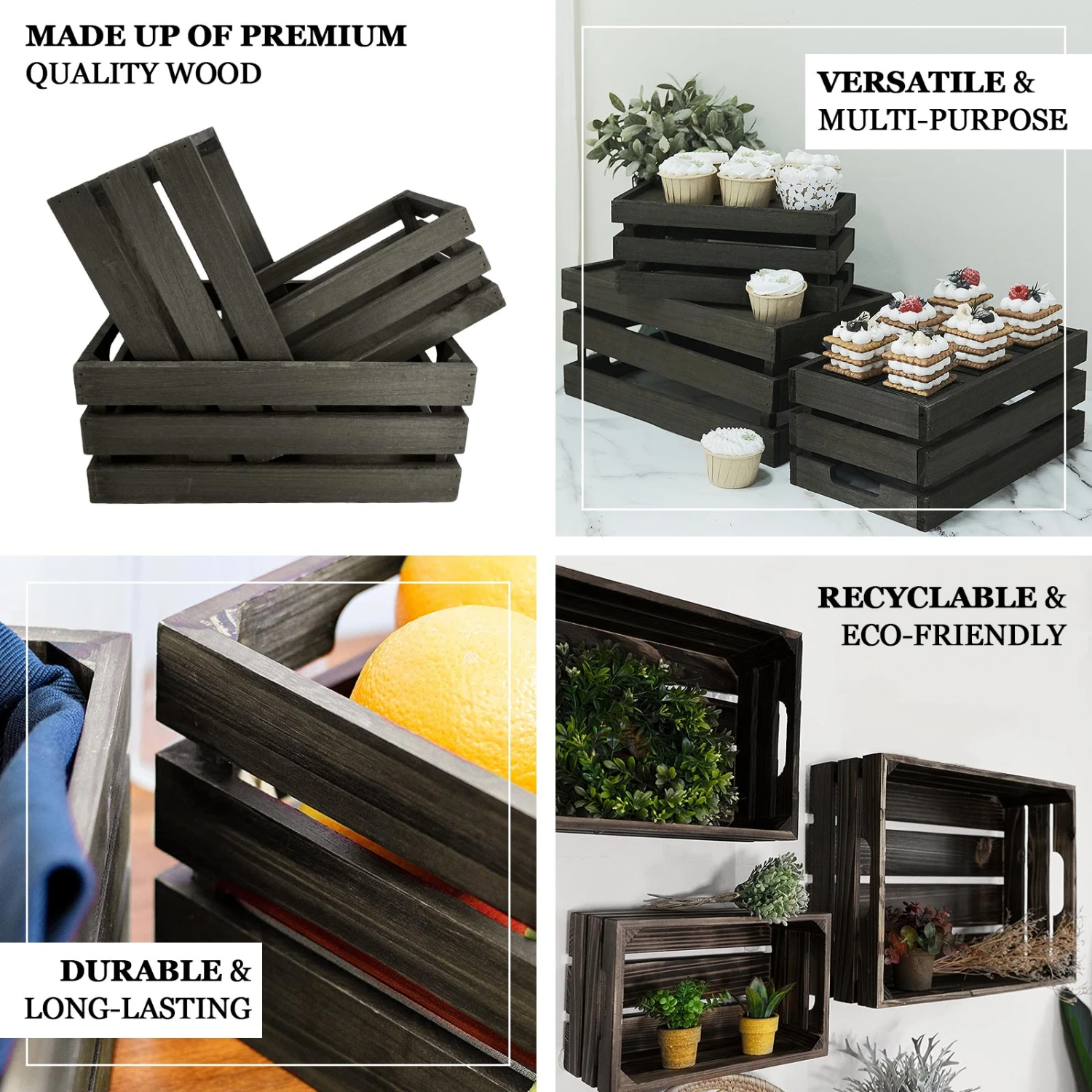 Set Of 3 | Rustic Wooden Crates Decorative Vintage Planter, Storage Container, Display Riser 2 Set Of 3 | Rustic Wooden Crates Decorative Vintage Planter, Storage Container, Display Riser - Image 2