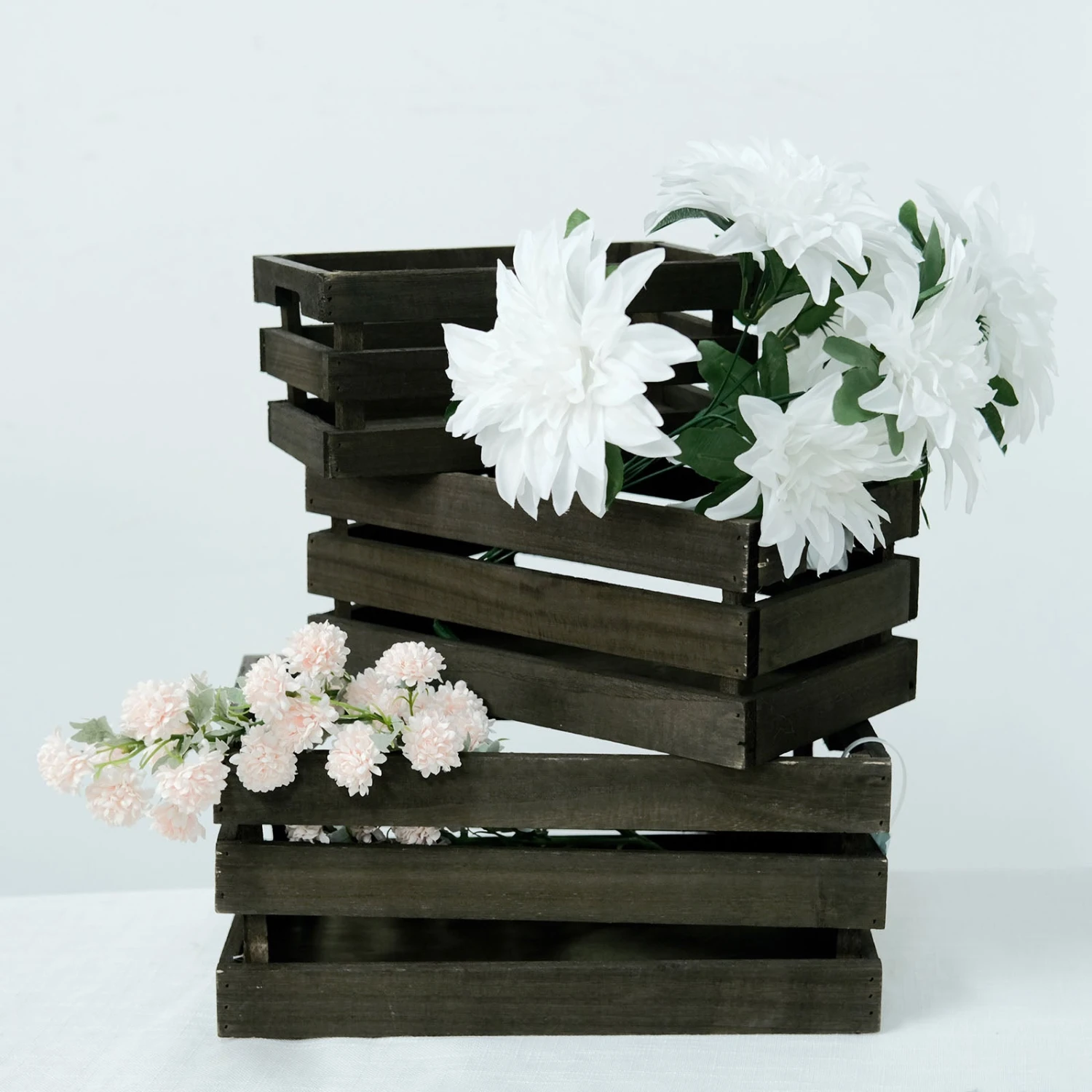 Set Of 3 | Rustic Wooden Crates Decorative Vintage Planter, Storage Container, Display Riser 8 Set Of 3 | Rustic Wooden Crates Decorative Vintage Planter, Storage Container, Display Riser - Image 8
