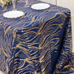 Wave Mesh Rectangular Tablecloth With Embroidered Sequins 90"x156" -Home Decor Promotional Store Wave Mesh Rectangular Tablecloth With Embroidered Sequins 46