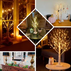 White Lighted Birch Tree With Battery Operated LED Fairy Lights, Rechargeable Warm White Light Up Tree Lamp - 2ft 14 White Lighted Birch Tree With Battery Operated LED Fairy Lights, Rechargeable Warm White Light Up Tree Lamp - 2ft -Home Decor Promotional Store White Lighted Birch Tree with Battery Operated LED Fairy Lights 12