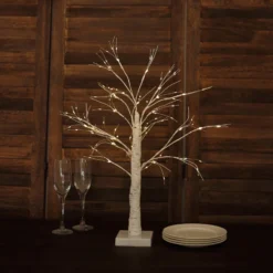 White Lighted Birch Tree With Battery Operated LED Fairy Lights, Rechargeable Warm White Light Up Tree Lamp - 2ft 15 White Lighted Birch Tree With Battery Operated LED Fairy Lights, Rechargeable Warm White Light Up Tree Lamp - 2ft -Home Decor Promotional Store White Lighted Birch Tree with Battery Operated LED Fairy Lights 2