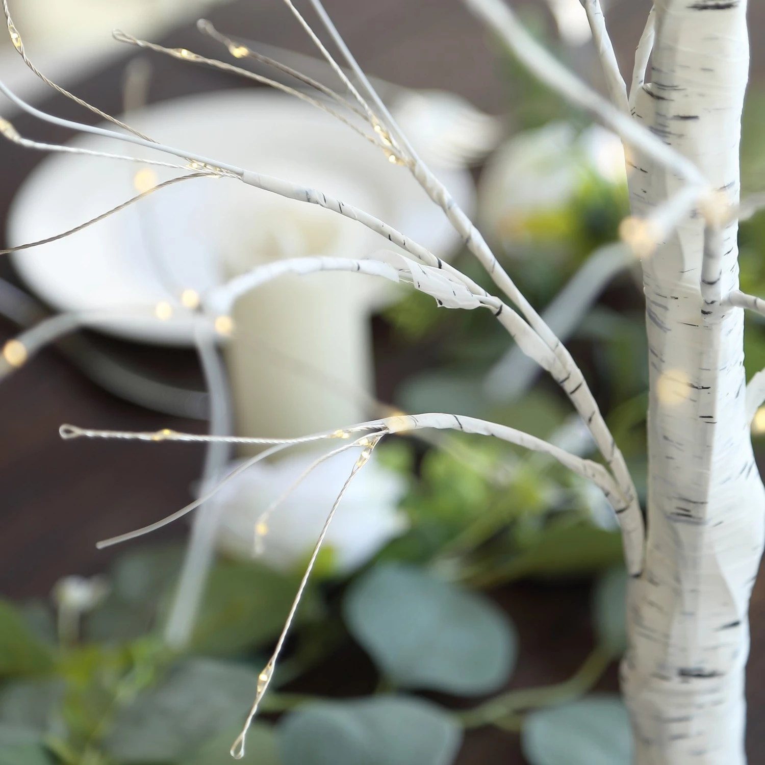 White Lighted Birch Tree With Battery Operated LED Fairy Lights, Rechargeable Warm White Light Up Tree Lamp - 2ft 11 White Lighted Birch Tree With Battery Operated LED Fairy Lights, Rechargeable Warm White Light Up Tree Lamp - 2ft - Image 11