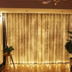 10FT LED Icicle Lights Curtain Fairy String Lights With 300 LEDs & 8 Modes -Home Decor Promotional Store image 1
