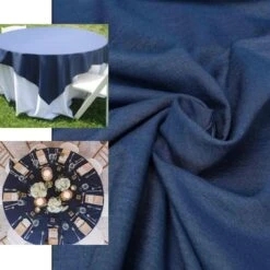 Dark Blue Faux Denim Polyester Table Overlays 13 Dark Blue Faux Denim Polyester Table Overlays -Home Decor Promotional Store lQmxBSUg